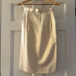 YSL Saint Laurent Silk Pencil Skirt